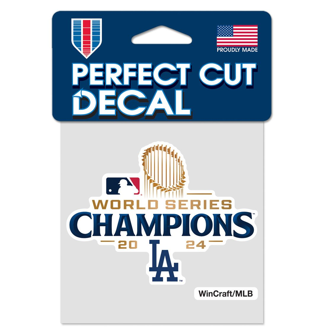 LOS ANGELES DODGERS 2024 WORLD SERIES CHAMPIONS 4" X 4" PERFECT CUT COLOR DECAL