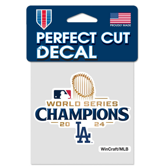LOS ANGELES DODGERS 2024 WORLD SERIES CHAMPIONS 4" X 4" PERFECT CUT COLOR DECAL