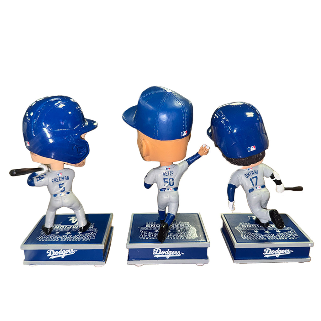 LOS ANGELES DODGERS 2025 BACK TO BACK WORLD SERIES CHAMPIONS BIG HEAD BOBBLEHEAD 3-PACK