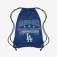 LOS ANGELES DODGERS 2025 BACK TO BACK WORLD SERIES CHAMPIONS DRAWSTRING BACKPACK