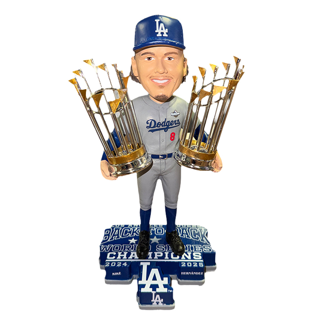 LOS ANGELES DODGERS 2025 BACK TO BACK WORLD SERIES CHAMPIONS ENRIQUE HERNANDEZ BOBBLEHEAD