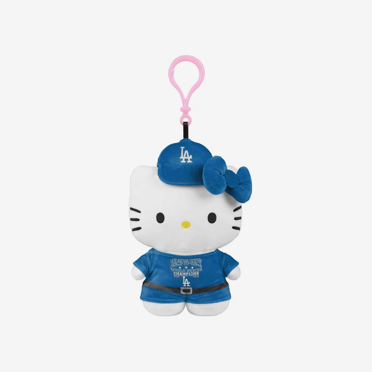 LOS ANGELES DODGERS 2025 BACK TO BACK WORLD SERIES CHAMPIONS PLUSH HELLO KITTY® KEYCHAIN
