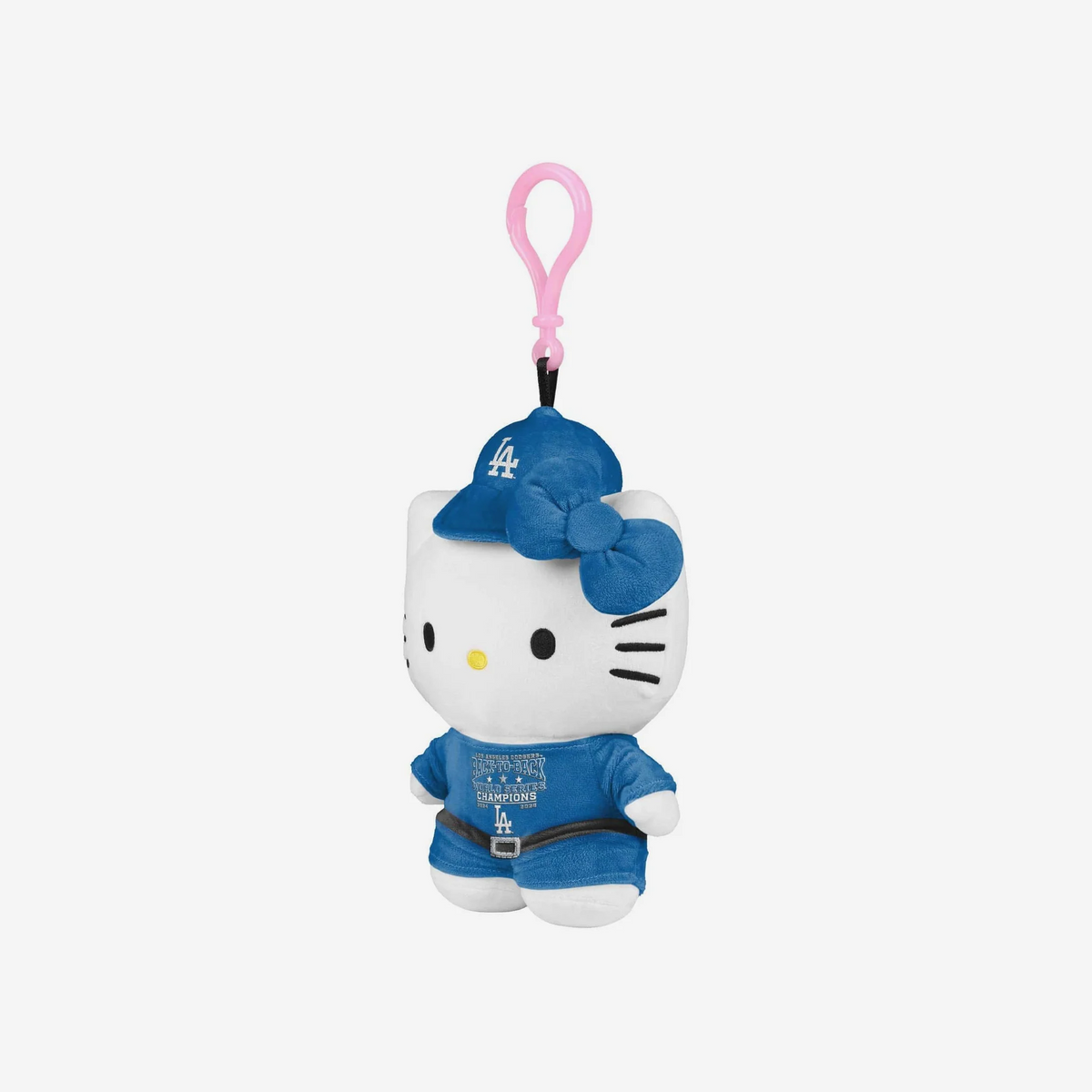 LOS ANGELES DODGERS 2025 BACK TO BACK WORLD SERIES CHAMPIONS PLUSH HELLO KITTY® KEYCHAIN