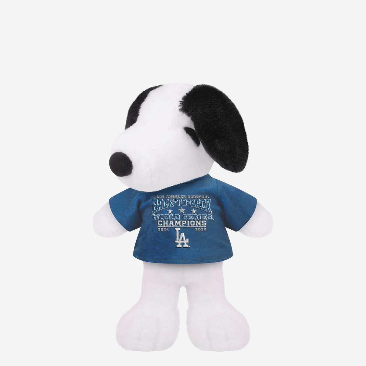 LOS ANGELES DODGERS 2025 BACK TO BACK WORLD SERIES CHAMPIONS PLUSH JERSEY SNOOPY