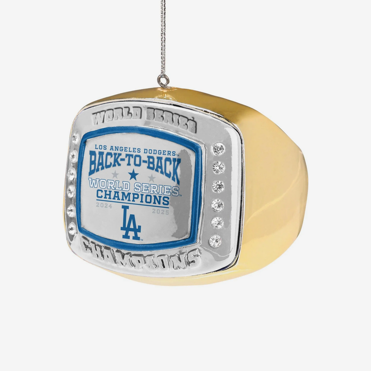 LOS ANGELES DODGERS 2025 BACK TO BACK WORLD SERIES CHAMPIONS RING ORNAMENT