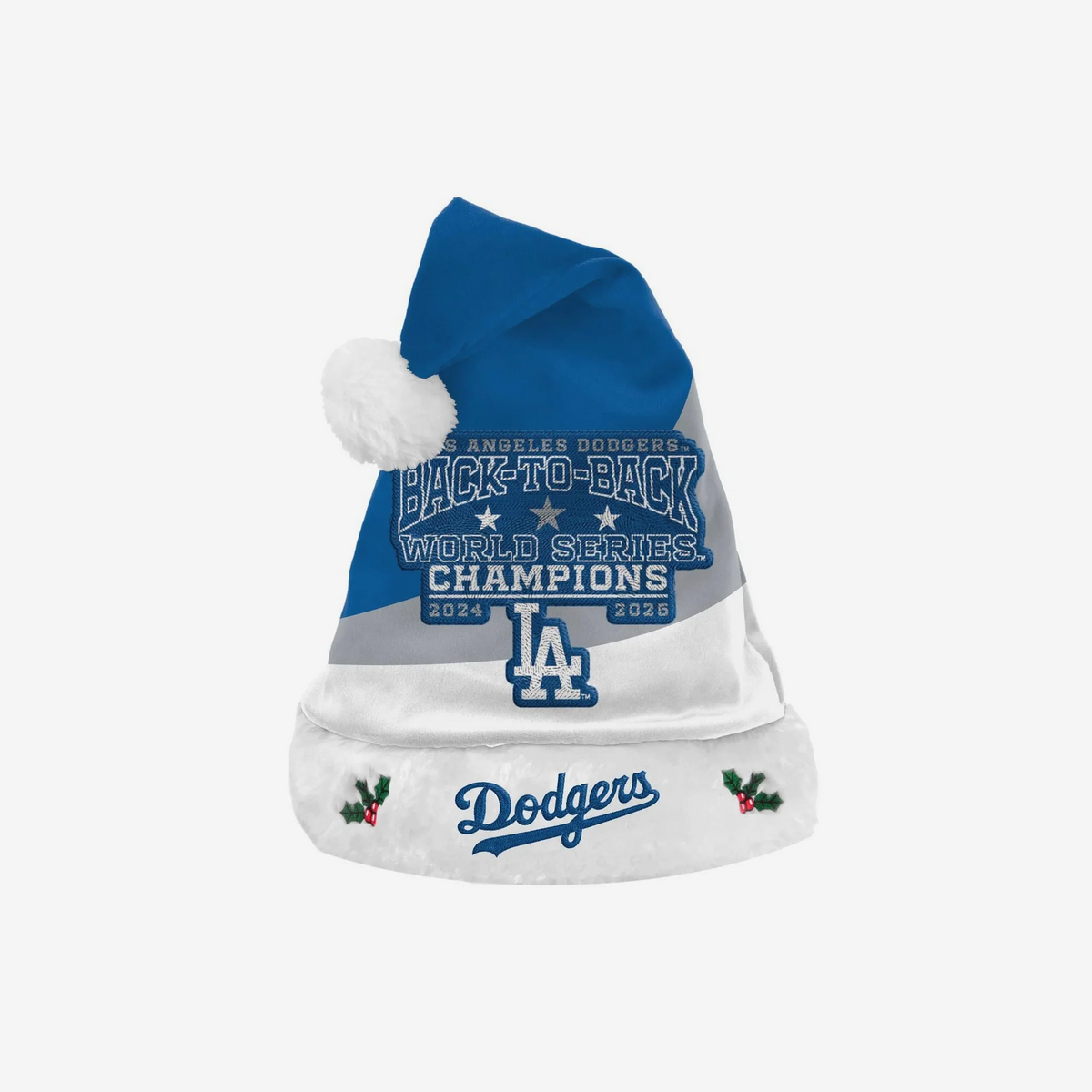 LOS ANGELES DODGERS 2025 BACK TO BACK WORLD SERIES CHAMPIONS SANTA HAT