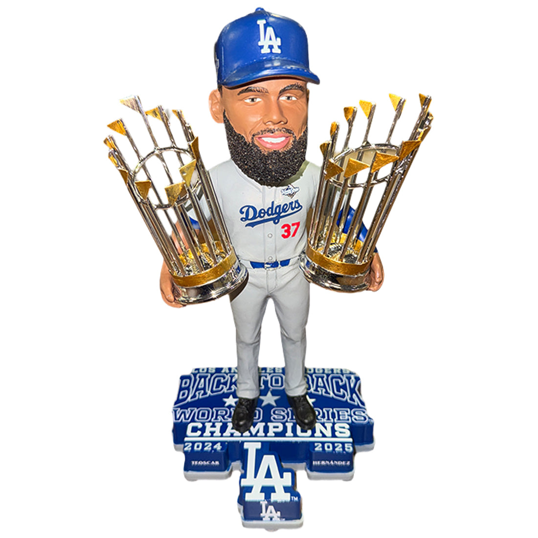 LOS ANGELES DODGERS 2025 BACK TO BACK WORLD SERIES CHAMPIONS TEOSCAR HERNANDEZ BOBBLEHEAD