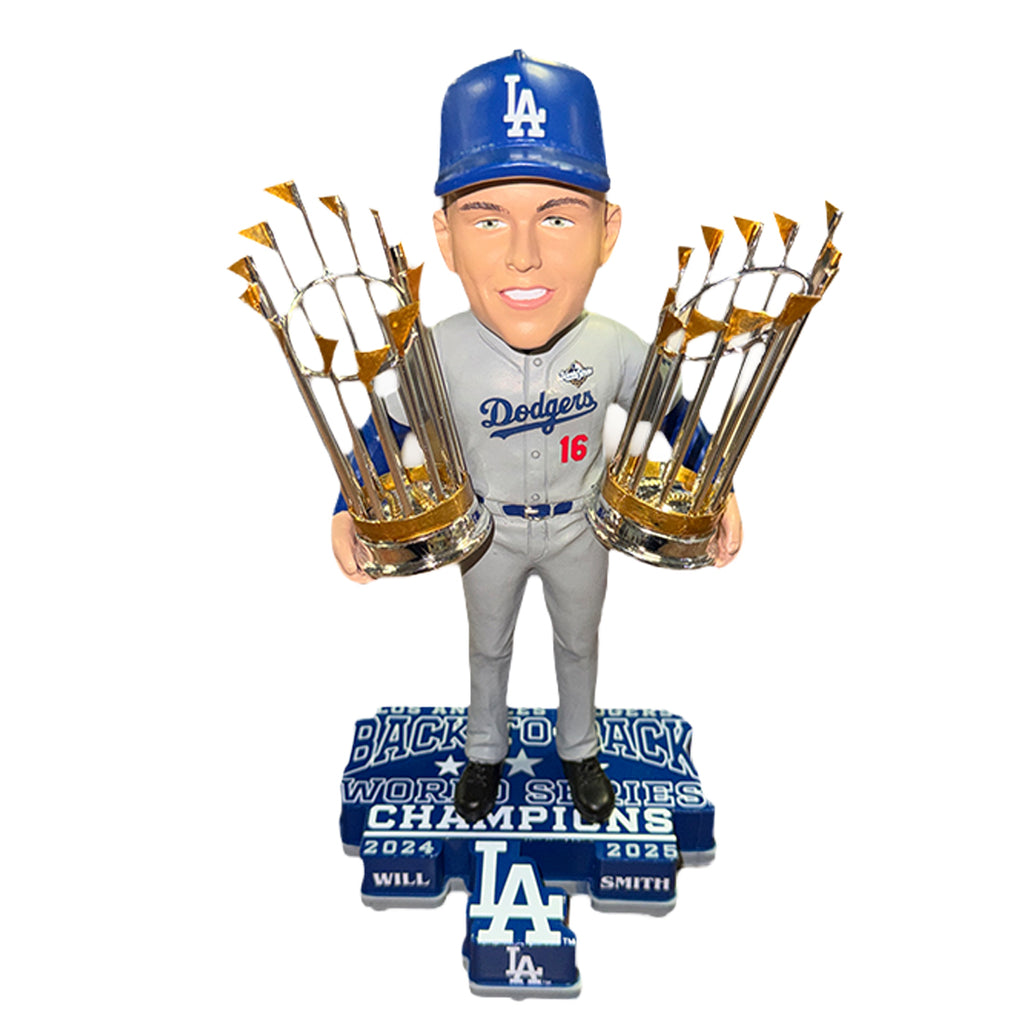 LOS ANGELES DODGERS 2025 BACK TO BACK WORLD SERIES CHAMPIONS WILL SMITH BOBBLEHEAD