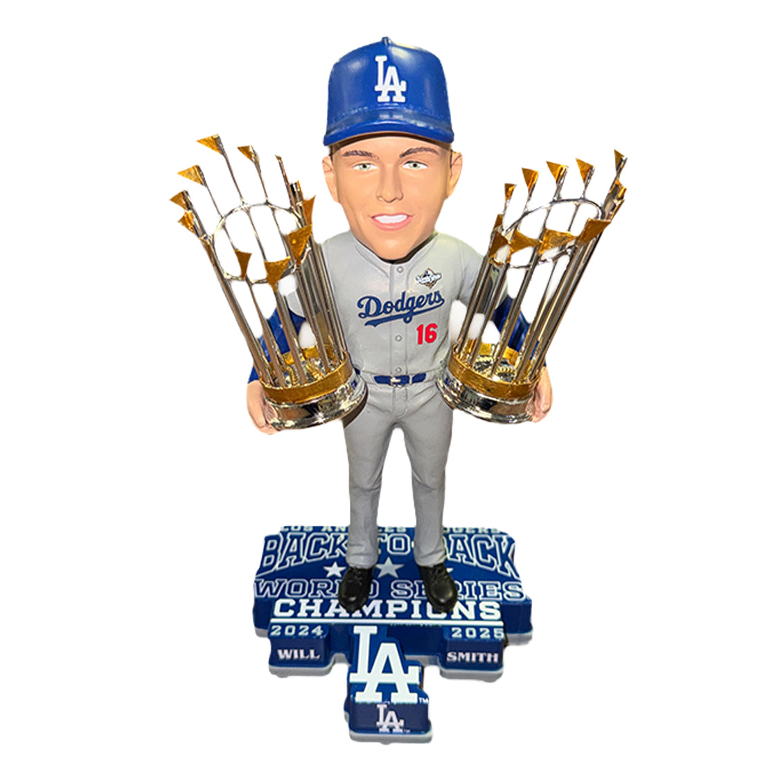 LOS ANGELES DODGERS 2025 BACK TO BACK WORLD SERIES CHAMPIONS WILL SMITH BOBBLEHEAD
