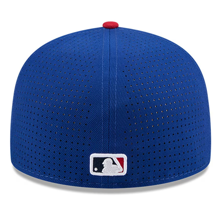 LOS ANGELES DODGERS 2025 MLB ALL-STAR GAME WORKOUT SPLIT PANEL 59FIFTY FITTED HAT - BLUE/RED