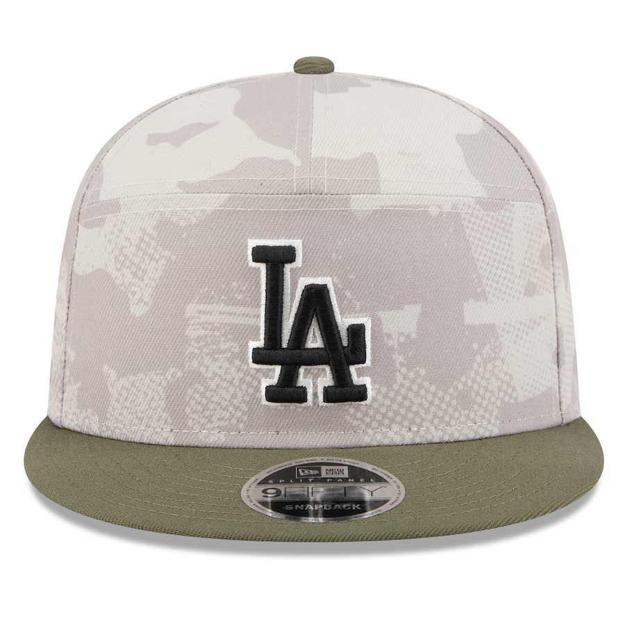 LOS ANGELES DODGERS 2025 MLB ARMED FORCES 9FIFTY SNAPBACK HAT - STONE/OLIVE