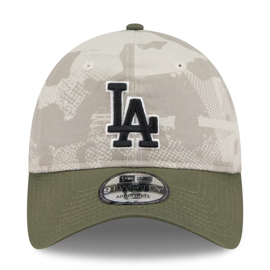 LOS ANGELES DODGERS 2025 MLB ARMED FORCES 9TWENTY ADJUSTABLE HAT - STONE/OLIVE