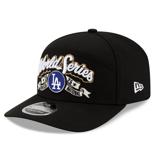 LOS ANGELES DODGERS 2025 NLCS CHAMPIONS LOCKER ROOM 9SEVENTY STRETCH-SNAPBACK HAT - BLACK