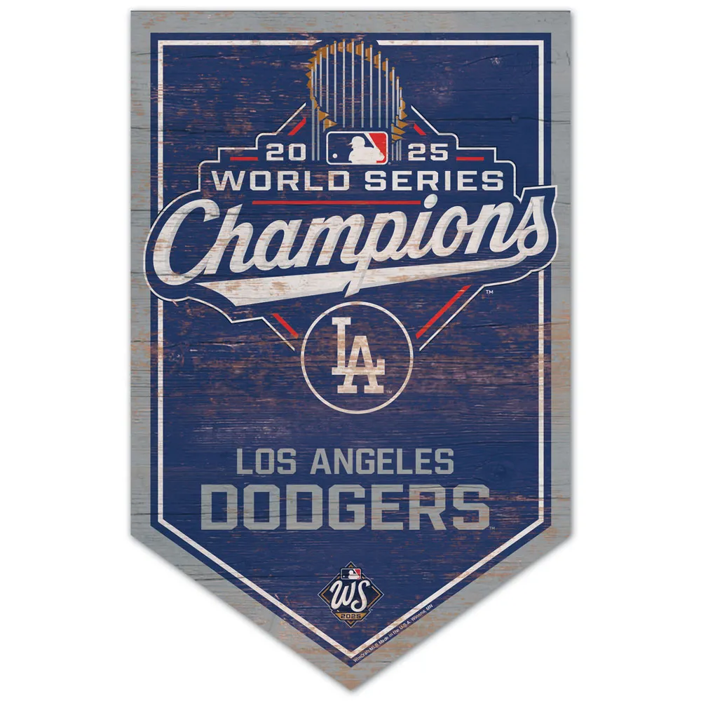 LOS ANGELES DODGERS 2025 WORLD SERIES CHAMPIONS 11" X 17" WOOD SIGN