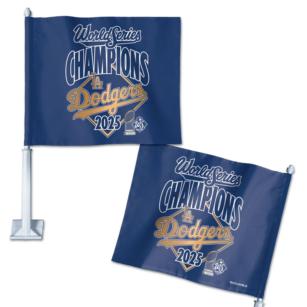 LOS ANGELES DODGERS 2025 WORLD SERIES CHAMPIONS 11.75" X 14" CAR FLAG - 1 PIECE