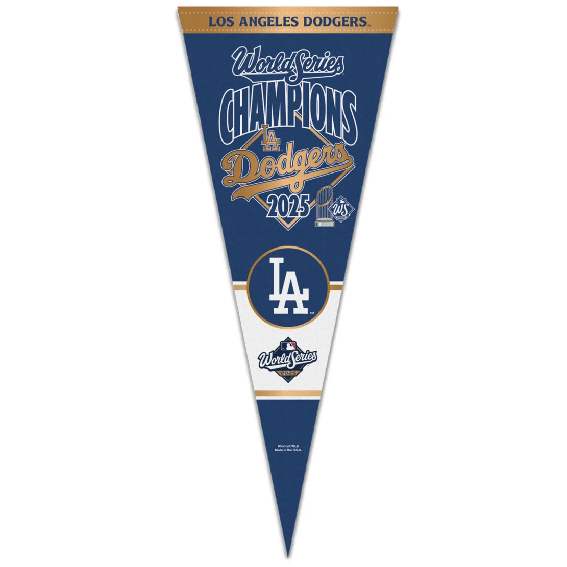 LOS ANGELES DODGERS 2025 WORLD SERIES CHAMPIONS 12" X 30" PREMIUM PENNANT