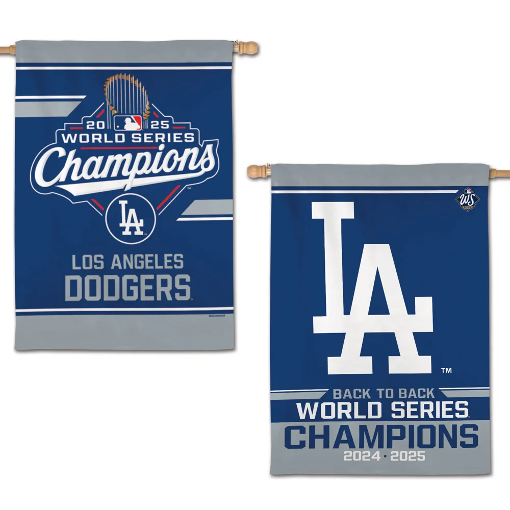 LOS ANGELES DODGERS 2025 WORLD SERIES CHAMPIONS 2-SIDED 28" X 40" VERTICAL FLAG