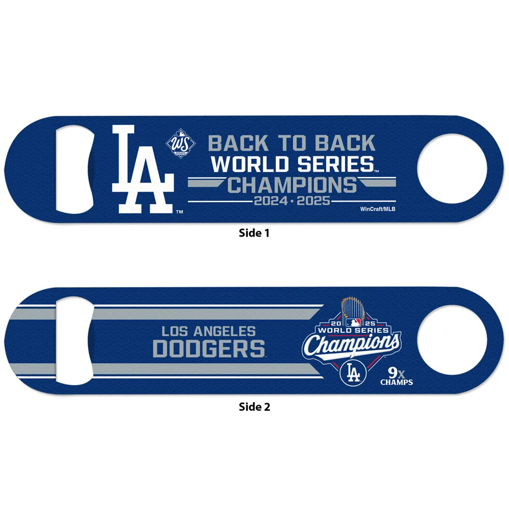 LOS ANGELES DODGERS 2025 WORLD SERIES CHAMPIONS 2-SIDED METAL BOTTLE OPENER