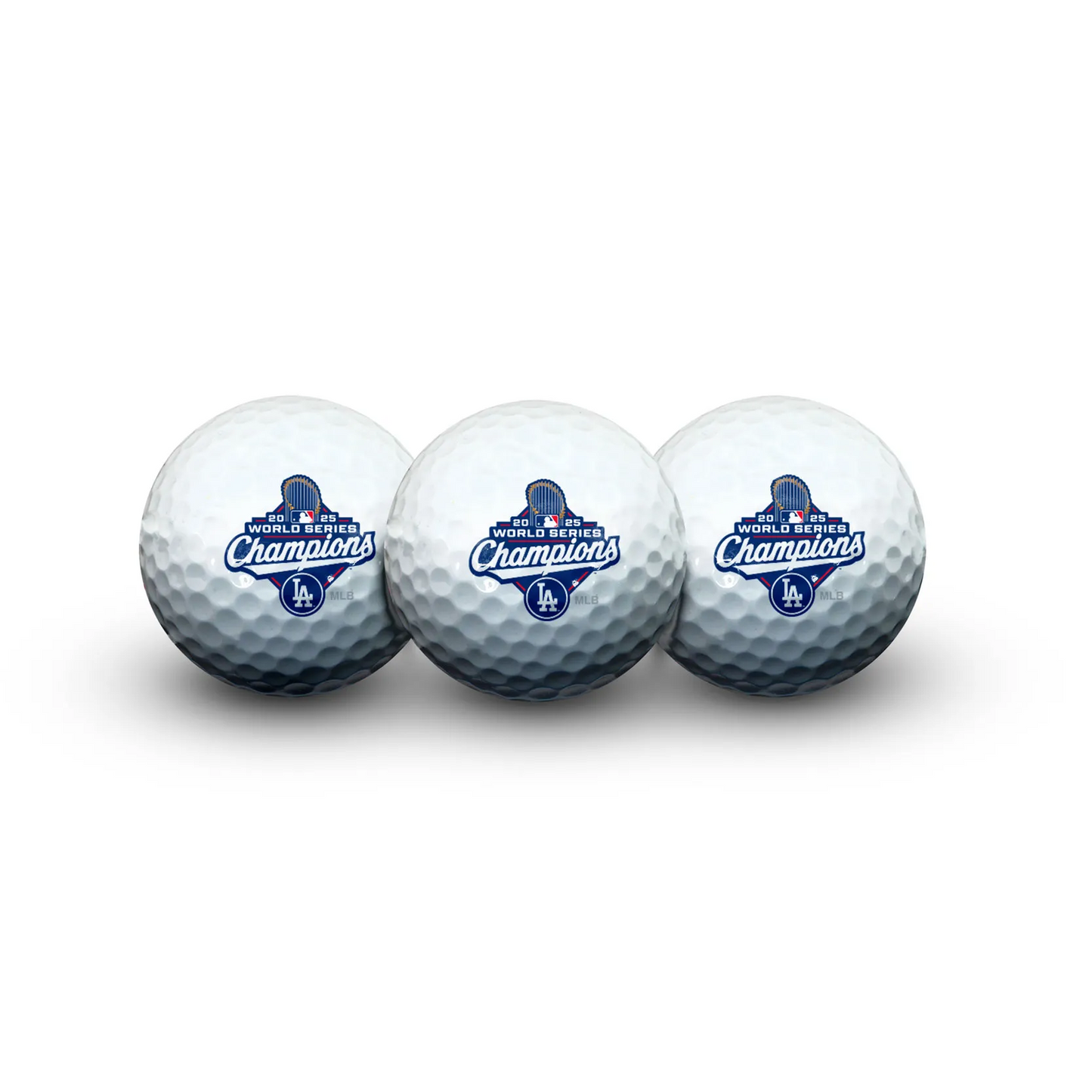 LOS ANGELES DODGERS 2025 WORLD SERIES CHAMPIONS 3-PACK GOLF BALL CLAMSHELL