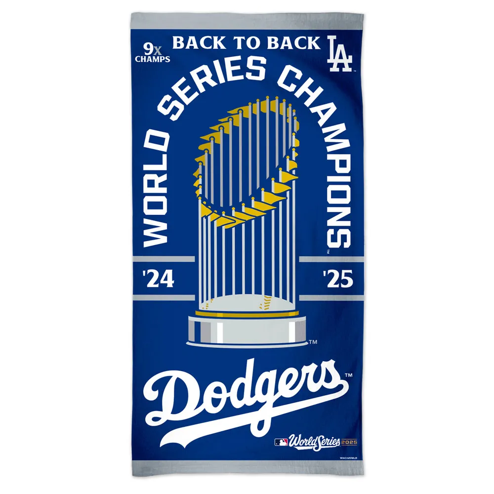LOS ANGELES DODGERS 2025 WORLD SERIES CHAMPIONS 30" X 60" SPECTRA BEACH TOWEL