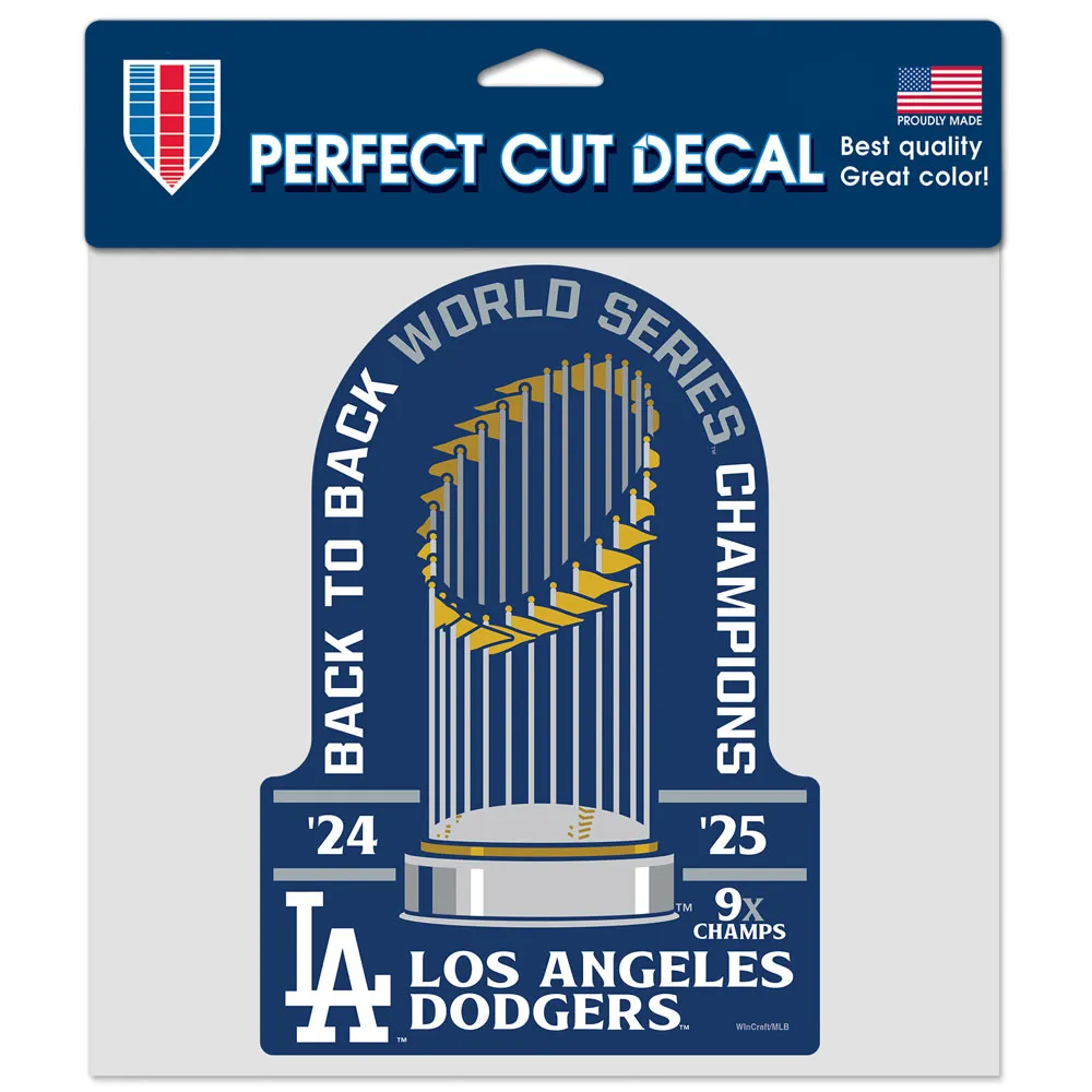 LOS ANGELES DODGERS 2025 WORLD SERIES CHAMPIONS 8" X 8" PERFECT CUT DECAL