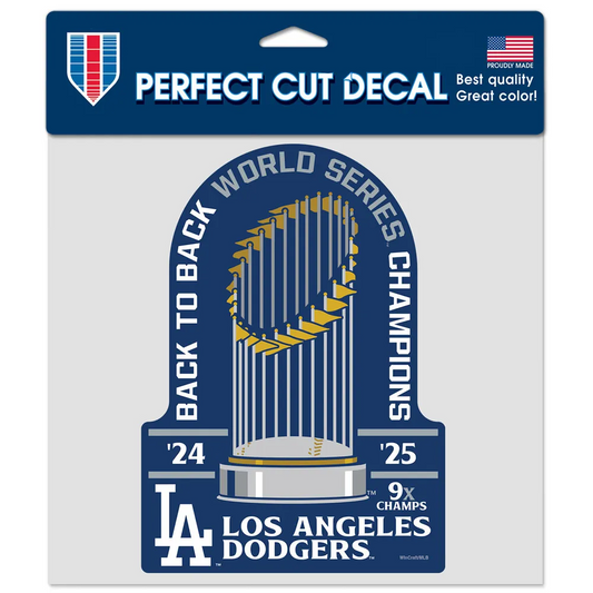 LOS ANGELES DODGERS 2025 WORLD SERIES CHAMPIONS 8" X 8" PERFECT CUT DECAL