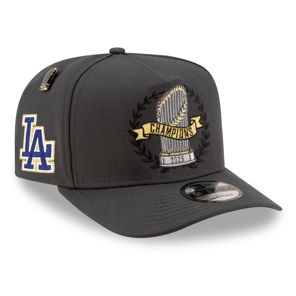 LOS ANGELES DODGERS 2025 WORLD SERIES CHAMPIONS PARADE 9FIFTY A-FRAME SNAPBACK HAT  - CHARCOAL