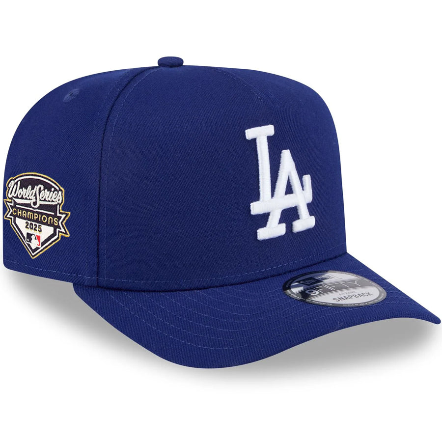 LOS ANGELES DODGERS 2025 WORLD SERIES CHAMPIONS SIDE PATCH A-FRAME 9FIFTY SNAPBACK HAT - ROYAL BLUE