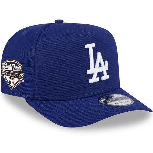 LOS ANGELES DODGERS 2025 WORLD SERIES CHAMPIONS SIDE PATCH A-FRAME 9FIFTY SNAPBACK HAT - ROYAL BLUE