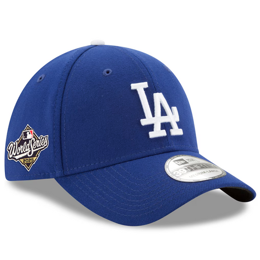 LOS ANGELES DODGERS 2025 WORLD SERIES SIDE PATCH 39THIRTY FLEX FIT HAT - ROYAL BLUE