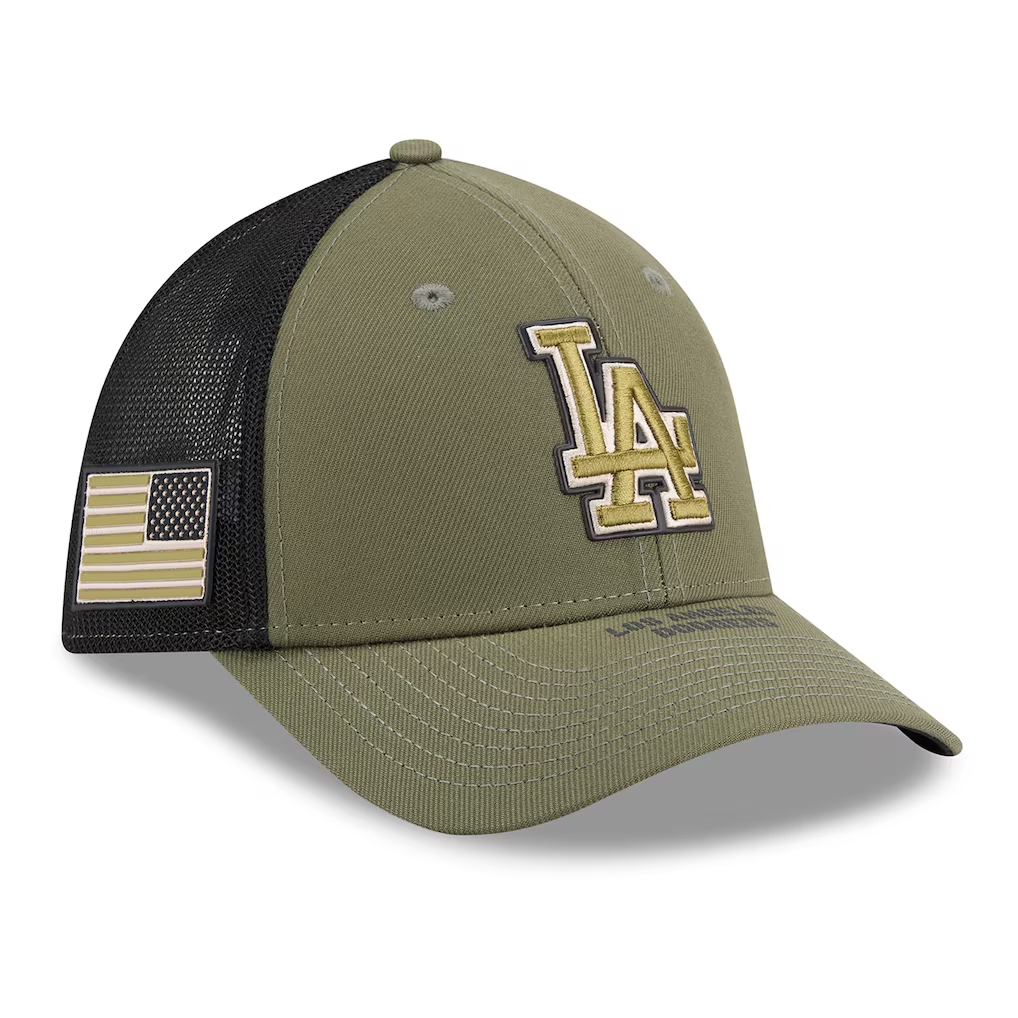 LOS ANGELES DODGERS 2026 MLB ARMED FORCES 39THIRTY FLEX FIT HAT - OLIVE