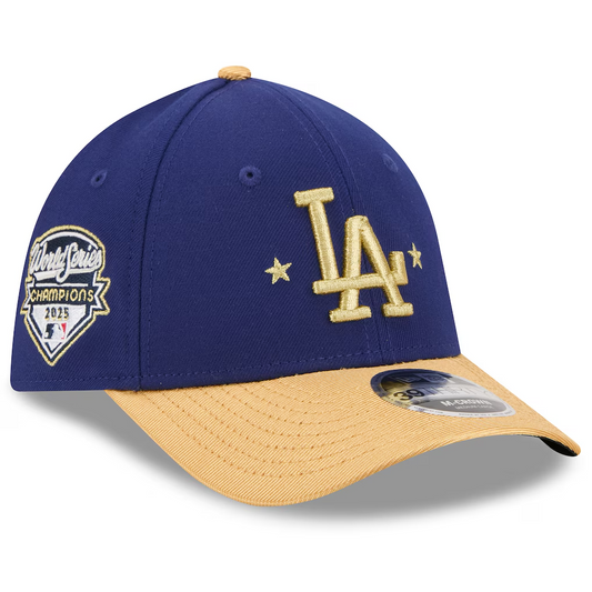 LOS ANGELES DODGERS 2026 MLB GOLD COLLECTION 39THIRTY M-CROWN FLEX FIT HAT - BLUE/GOLD