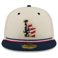 LOS ANGELES DODGERS 2026 MLB USA 250 4TH OF JULY 59FIFTY FITTED HAT - CHROME WHITE/NAVY
