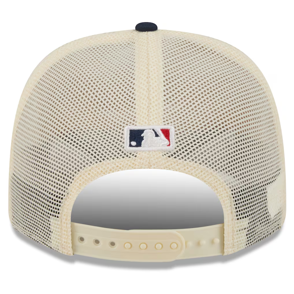 LOS ANGELES DODGERS 2026 MLB USA 250 4TH OF JULY 9SEVENTY ADJUSTABLE SNAPBACK TRUCKER HAT - CHROME WHITE/NAVY