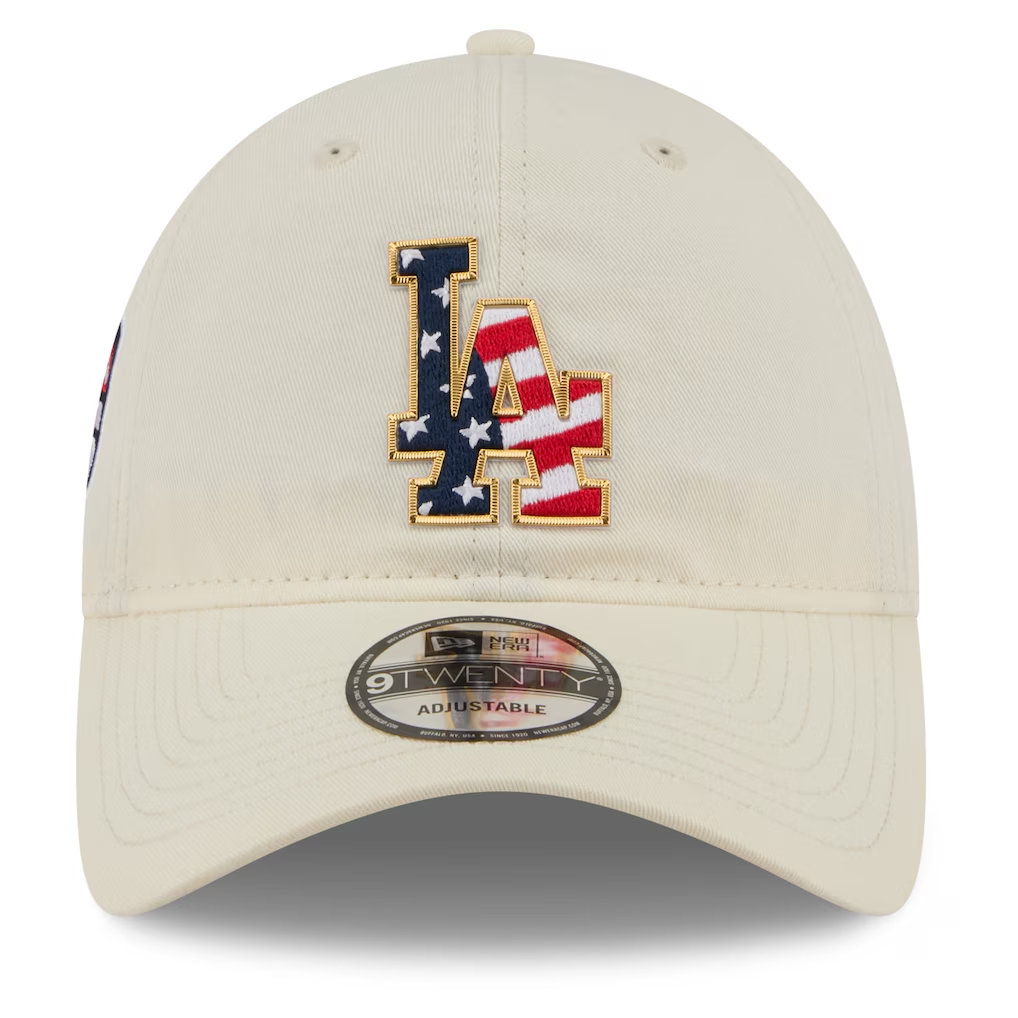 LOS ANGELES DODGERS 2026 MLB USA 250 4TH OF JULY 9TWENTY ADJUSTABLE HAT - CHROME WHITE