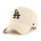 LOS ANGELES DODGERS '47 BRAND CLEAN UP ADJUSTABLE HAT - NATURAL/BLACK