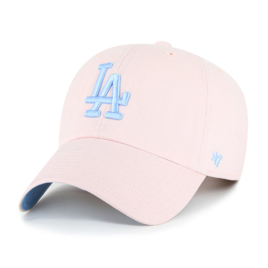 LOS ANGELES DODGERS '47 BRAND CLEAN UP ADJUSTABLE HAT - PINK/BABY BLUE