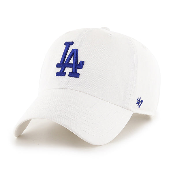 LOS ANGELES DODGERS '47 BRAND CLEAN UP ADJUSTABLE HAT - WHITE/BLUE