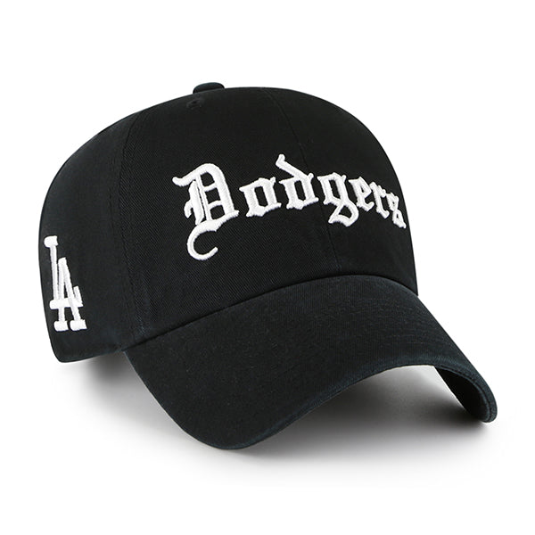 LOS ANGELES DODGERS '47 BRAND 'SCRIPT' CLEAN UP ADJUSTABLE HAT - BLACK