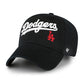 LOS ANGELES DODGERS '47 BRAND 'SCRIPT' CLEAN UP ADJUSTABLE HAT - BLACK