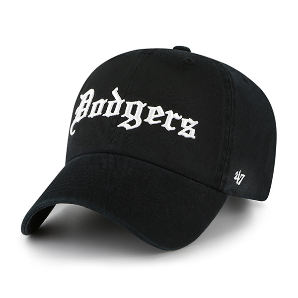 LOS ANGELES DODGERS '47 BRAND 'SCRIPT' CLEAN UP ADJUSTABLE HAT - BLACK