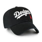 LOS ANGELES DODGERS '47 BRAND 'SCRIPT' CLEAN UP ADJUSTABLE HAT - BLACK