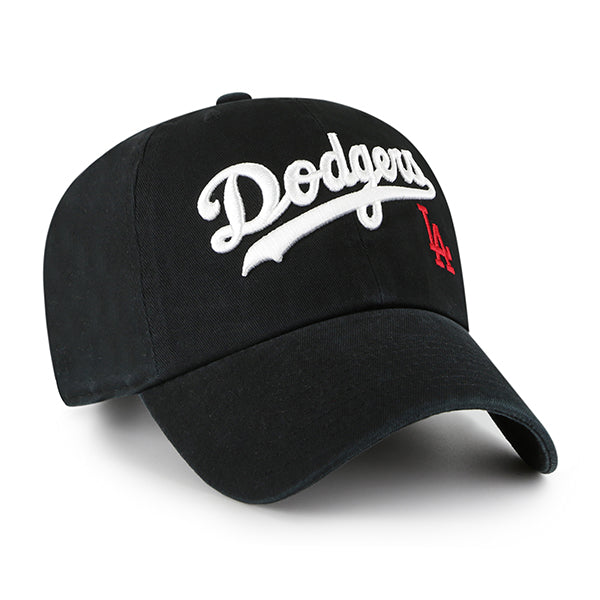 LOS ANGELES DODGERS '47 BRAND 'SCRIPT' CLEAN UP ADJUSTABLE HAT - BLACK