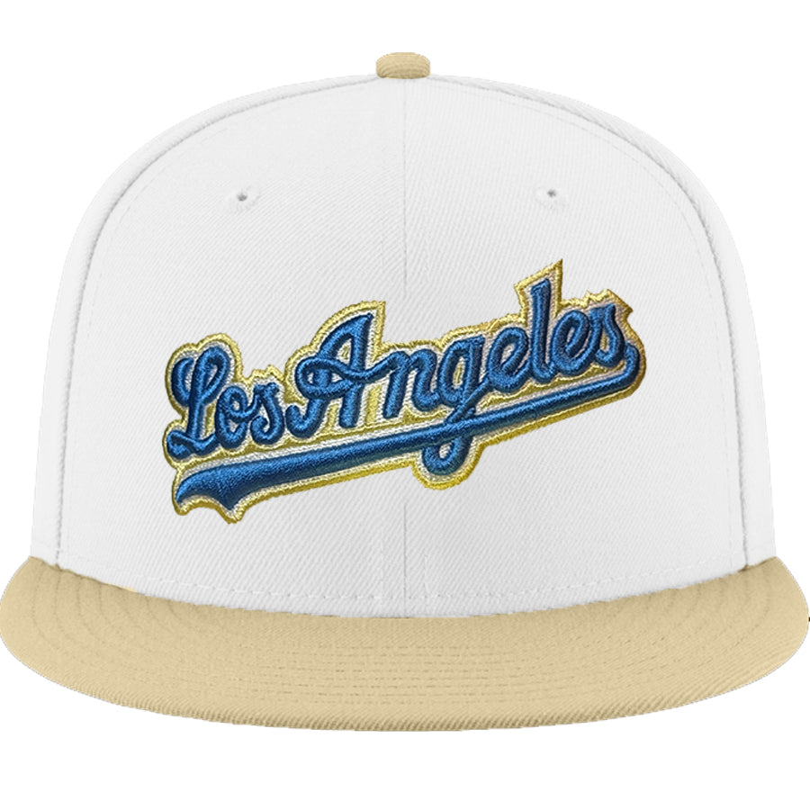LOS ANGELES DODGERS 4OTH ANNIVERSARY ALBUM SCRIPT CUSTOM 59FIFTY FITTED HAT - WHITE/GOLD