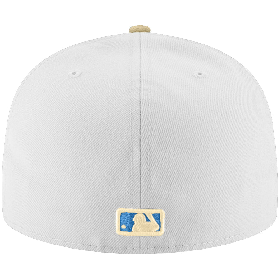 LOS ANGELES DODGERS 4OTH ANNIVERSARY ALBUM SCRIPT CUSTOM 59FIFTY FITTED HAT - WHITE/GOLD