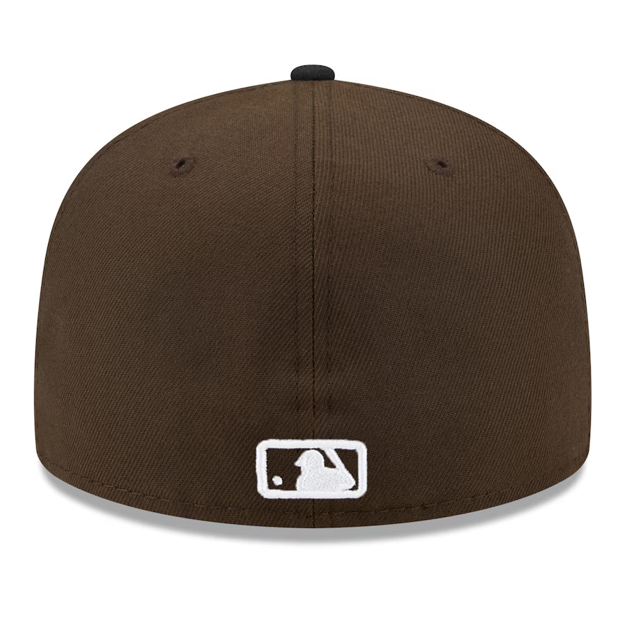 LOS ANGELES DODGERS 50TH ANNIVERSARY MOCHA CUSTOM 59FIFTY FITTED HAT - BROWN/BLACK