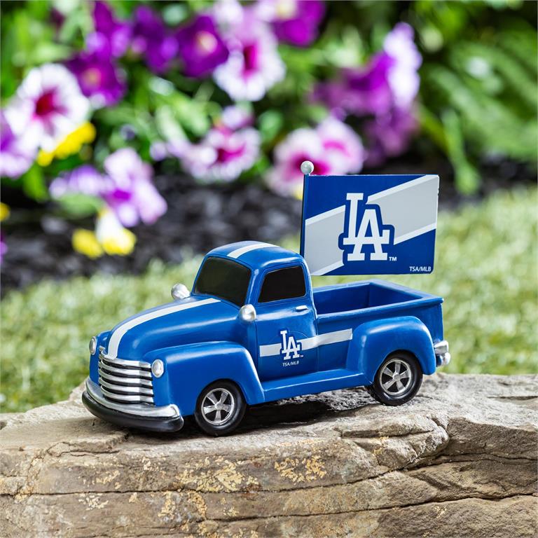 LOS ANGELES DODGERS 9" RALLY TRUCK GARDEN STATUE WITH FLAG
