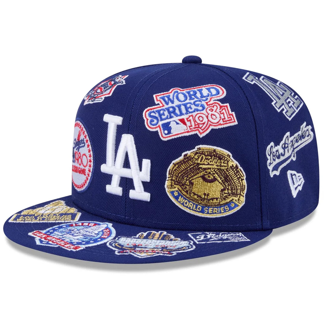 LOS ANGELES DODGERS ALL OVER PATCH 59FIFTY FITTED HAT - BLUE