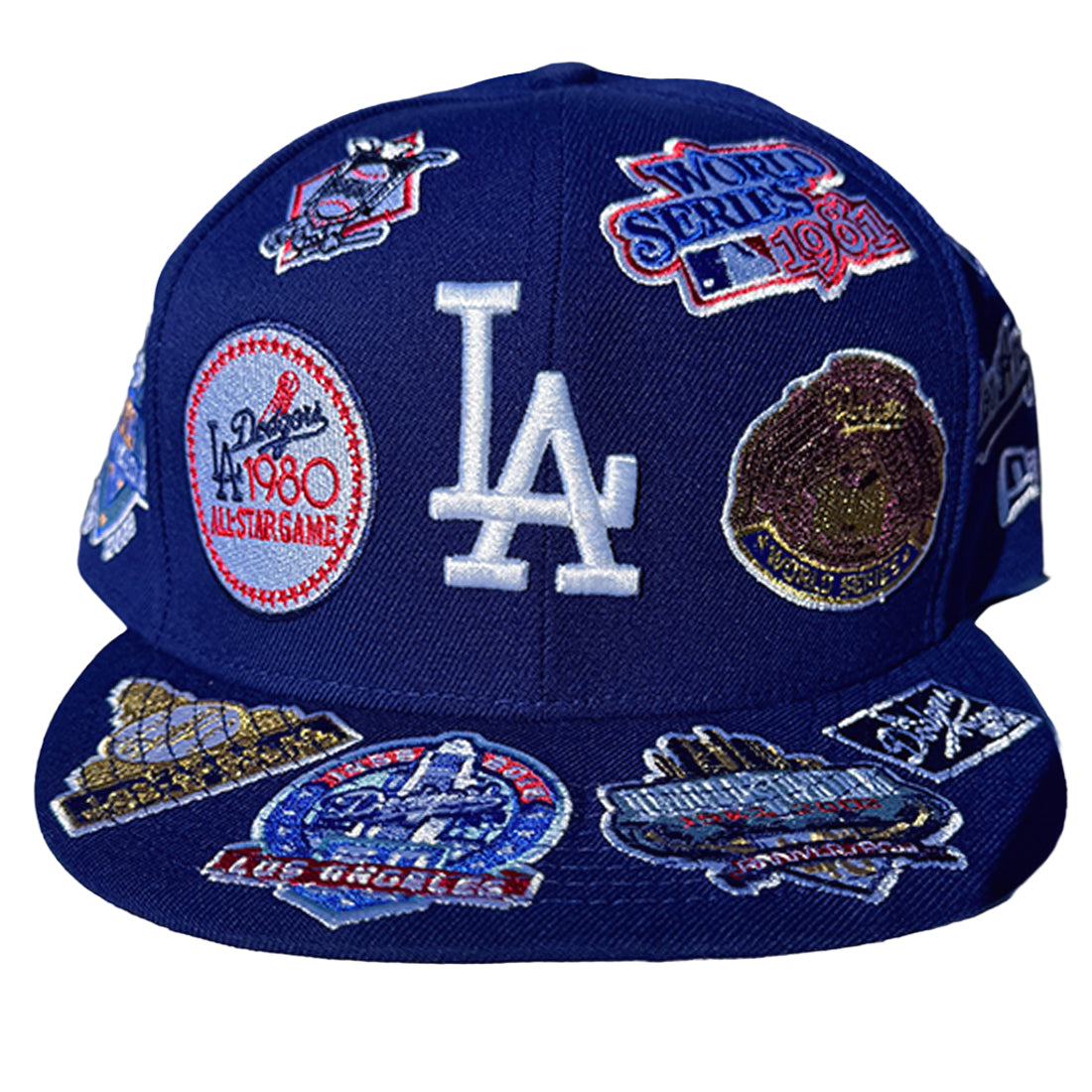 LOS ANGELES DODGERS ALL OVER PATCH 9FIFTY SNAPBACK HAT - BLUE