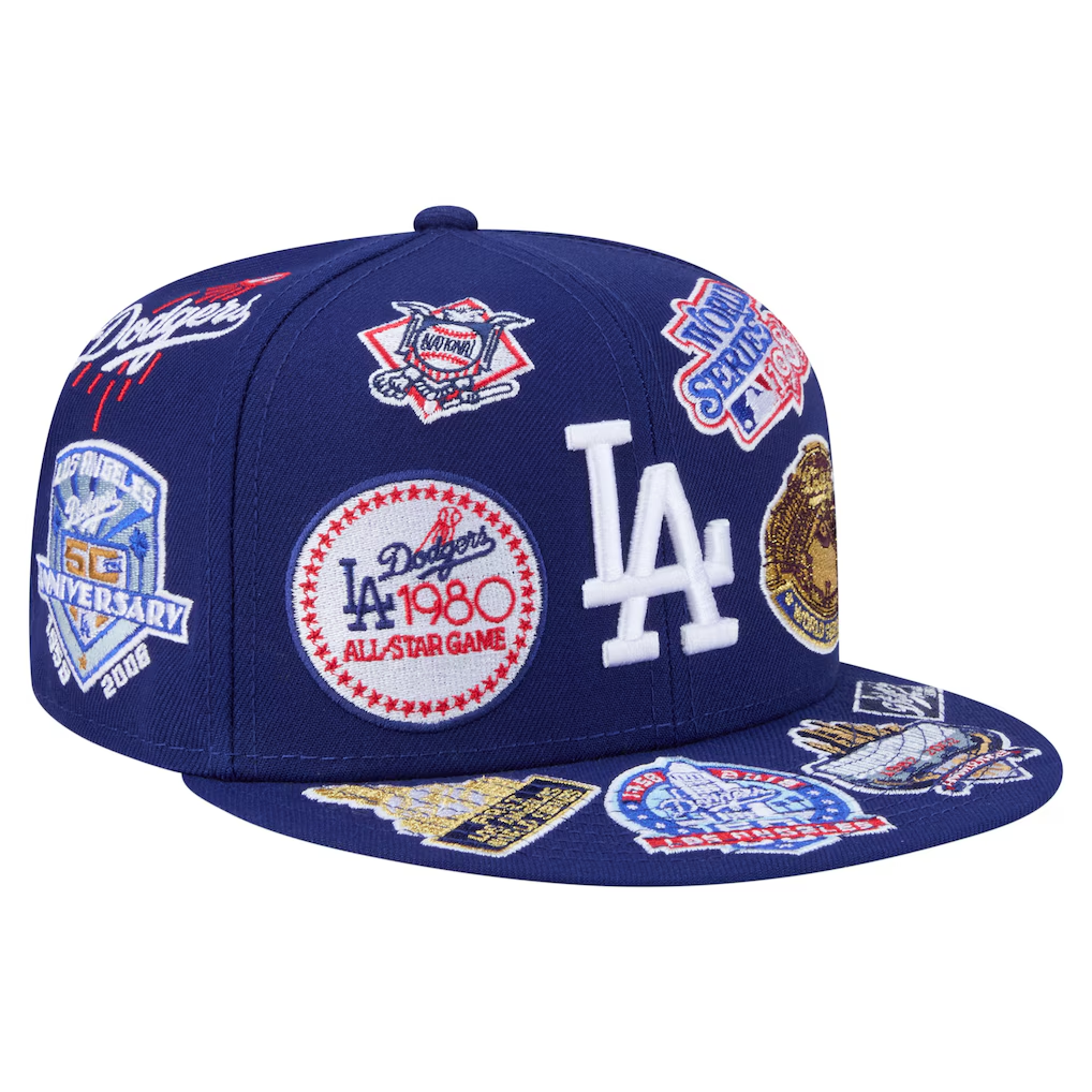 LOS ANGELES DODGERS ALL OVER PATCH 9FIFTY SNAPBACK HAT - BLUE